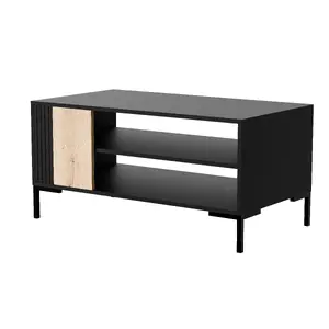 Kafijas galds cama meble MERCI 100 x 55 x 49 cm taisnstūra virsma melns/ozols artisan