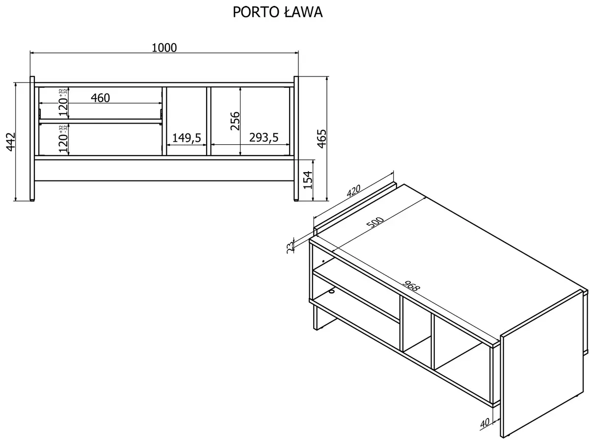 Кофейный стол cama meble PORTO 100×50×46 см Photo 3