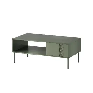 Kafijas galds / sols cama meble TRESSE 110×60×40 cm matēti zaļš taisnstūra