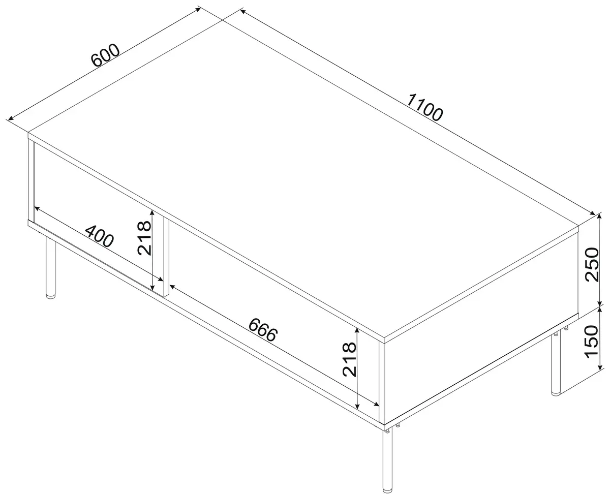 Кофейный стол cama meble TRESSE 110×60×40 см Photo 3
