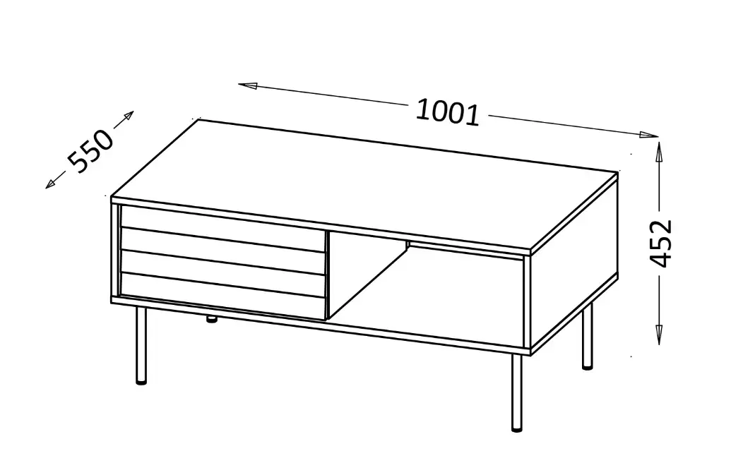 Кофейный стол Cama Meble CORTINA 100×55×45 см Photo 4