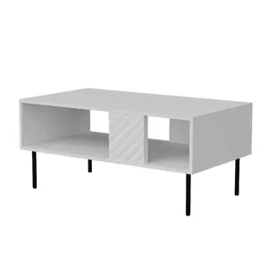 Kafijas galds Cama Meble LUCCA 100 x 55 x 46 cm, taisnstūrveida, balts