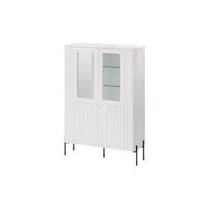 Шкаф-витрина cama meble VERA 110x40x160 см матовый белый — шкаф для хранения, напольный