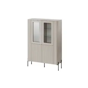 Витрина cama meble VERA 110x40x160 см матовый кашемир, напольный шкаф для хранения