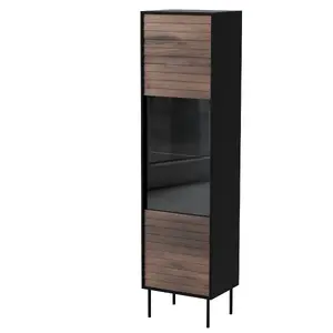 Витрина cama meble CORTINA 53x40x182 см черная напольный шкаф для хранения