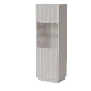 Витринный шкаф Cama Meble LIVERTI 59,5×42×178 см, цвет кашемир, напольный пристенный шкаф для хранения