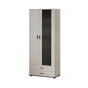 Шкаф-витрина cama meble Cama S6 SOHO 80×41×192 см, кашемир/чёрный