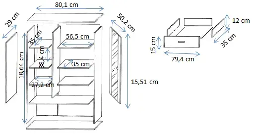 Glabāšanas skapītis cama meble Cama S6 SOHO 80×41×192 Photo 4