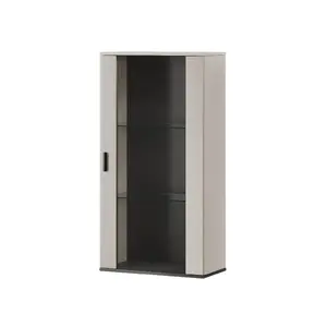 Wall cabinet cama meble S2 SOHO 60x29x112 cm — cashmere/black