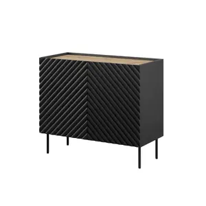 Комод Cama Meble ONDA 2D 98x45x85 см, чёрный, корпус ДСП