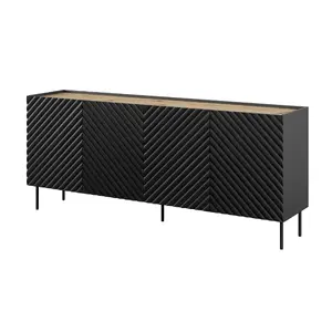 Комод cama meble Cama 4D2SZ ONDA — 2000×450×850 мм, черный, ДСП