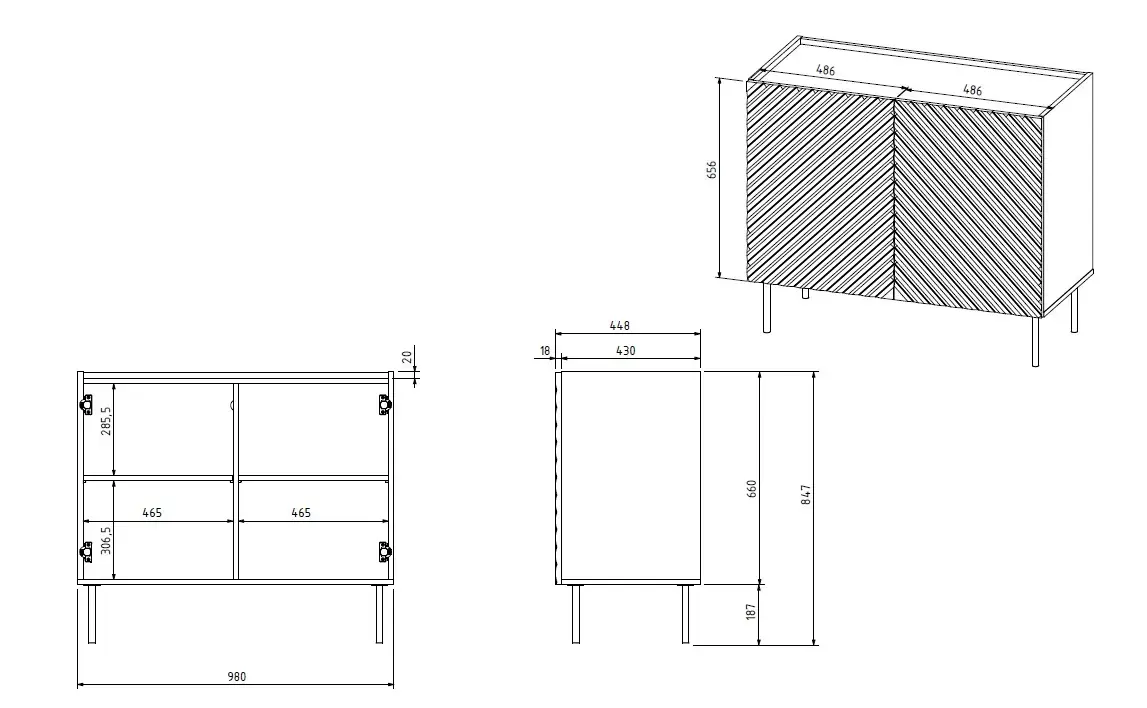 Комод Cama Meble ONDA 98x45x85 см Photo 4