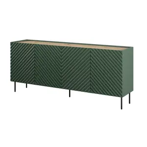 Atvilktņu komoda cama meble ONDA 4D2SZ 200x45x85 cm, zaļa, 2 atvilktnes, skaidu plātne