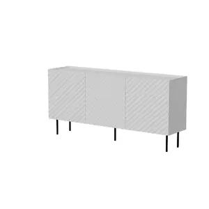 Atvilktņu skapis Cama Meble LUCCA 3D 165x40x80 cm, balts, korpuss no skaidu plāksnes