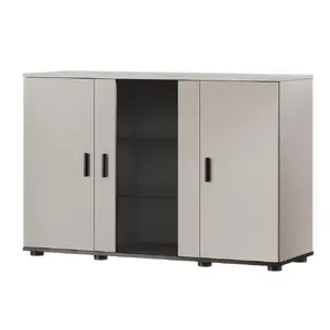 Kumodes Cama Meble SOHO 120×41×80 cm — kažmira fasādes, melns rāmis