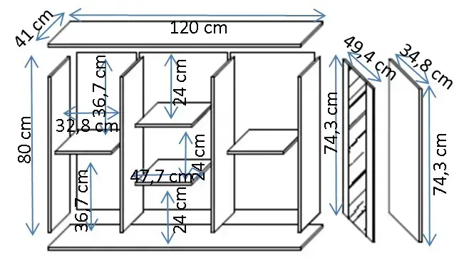 Cama Meble SOHO kumode 120×41×80 cm Photo 4