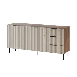 Комод cama meble ALMERA 156×42×75 см, орех/кашмир, 3 ящика, ДСП