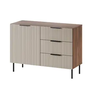 Комод cama meble ALMERA 104x42x75 см, орех/кашмир, 3 ящика, ДСП