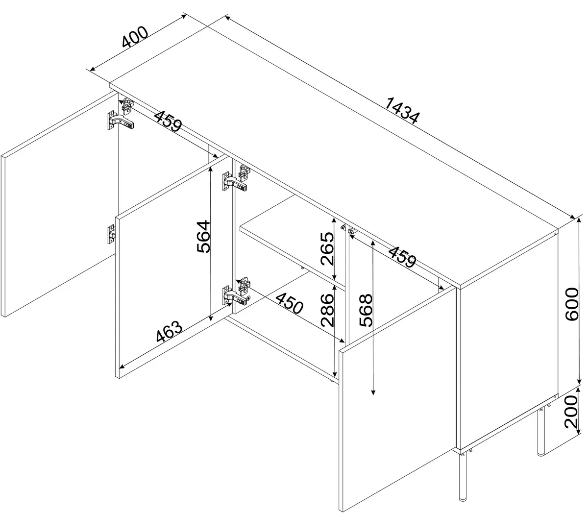 Atvilktņu skapis Cama Meble INSERTO 3D 143,5×40×80 Photo 7