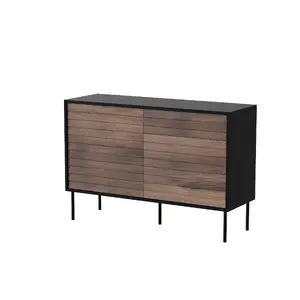 Комод cama meble CORTINA 1D3S 120x40x81 см, черный/орех, 3 ящика, ДСП