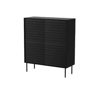 Комод cama meble CORTINA 102x40x118 см, чёрный, каркас ДСП 16 мм, дверца 18 мм