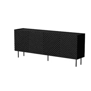 Комод cama meble LUCCA 4D, 200×40×80 см, черный, корпус из ДСП