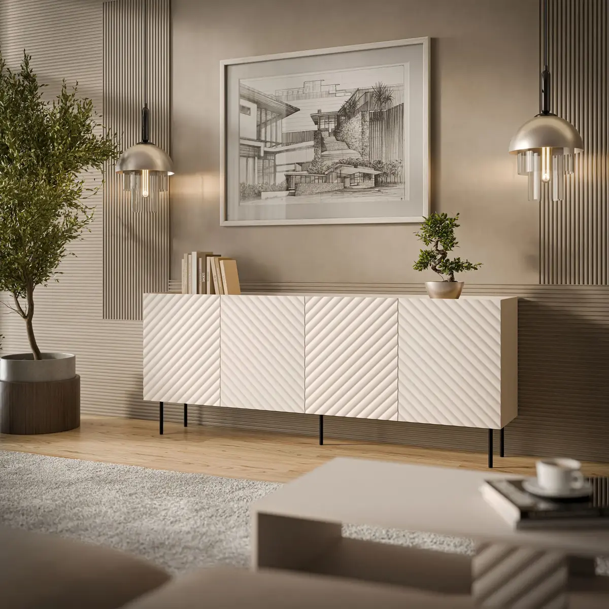 Cama Meble LUCCA 4D atvilktņu skapis 200x40x80 Photo 3