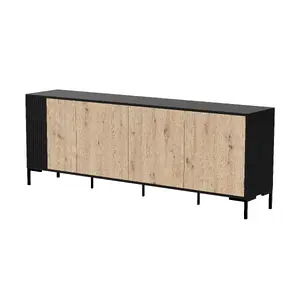 Комод cama meble MERCI 200 x 40 x 74 см — чёрный/artisan oak, плита ДСП