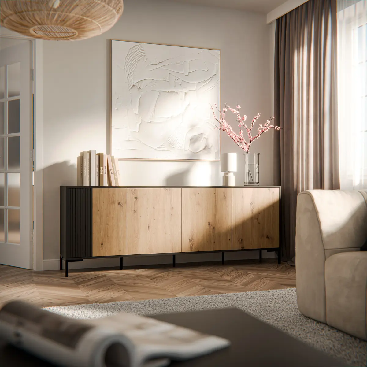 cama meble MERCI kumode 200 x 40 x 74 cm Photo 3
