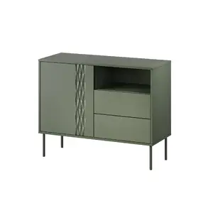 Комод cama meble TRESSE 1D2S 100x40x75 см матовый зелёный, 2 ящика, ЛДСП
