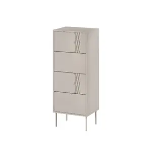 Комод cama meble Cama 4S TRESSE 50×40×125 см, 4 ящика, кашемировый мат, ЛДСП
