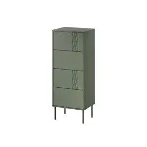 Комод cama meble Cama 4S TRESSE 50x40x125 см, матовый зелёный, 4 ящика, ДСП