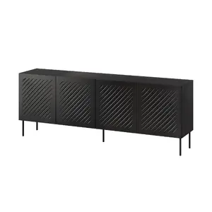 Комод cama meble SIENA 200x40x75 см матовый черный, ЛДСП, каркас 16 мм