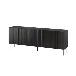 Комод Cama Meble ISLA 200x40x75 см, матовый черный, ЛДСП, каркас 16 мм