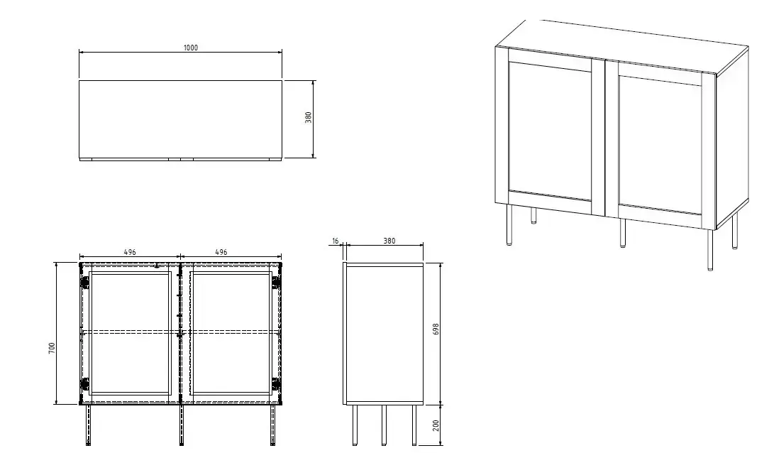 cama meble JUTA 2D kumode 100x39.5x90 cm Photo 4