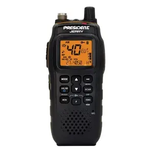 Auto CB raidija President Jerry — AM/FM 40 kanāli, ASC trokšņu slāpēšana, 4W, 13.2/26.4V, melna