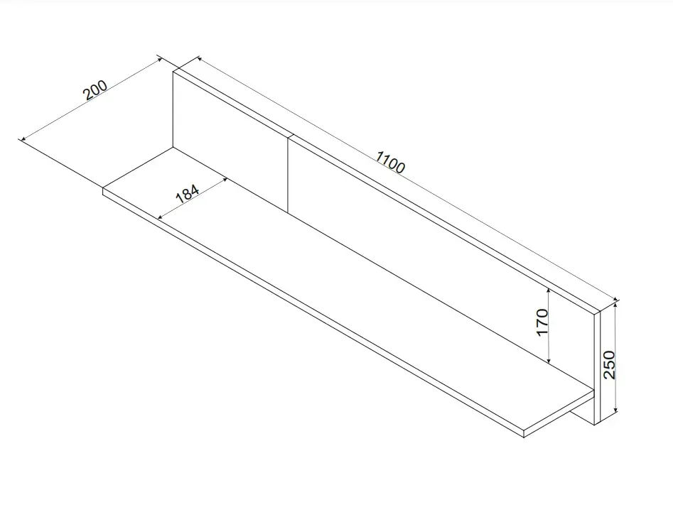 Парящая полка Cama Meble MERCI 110x20x25 см Photo 3