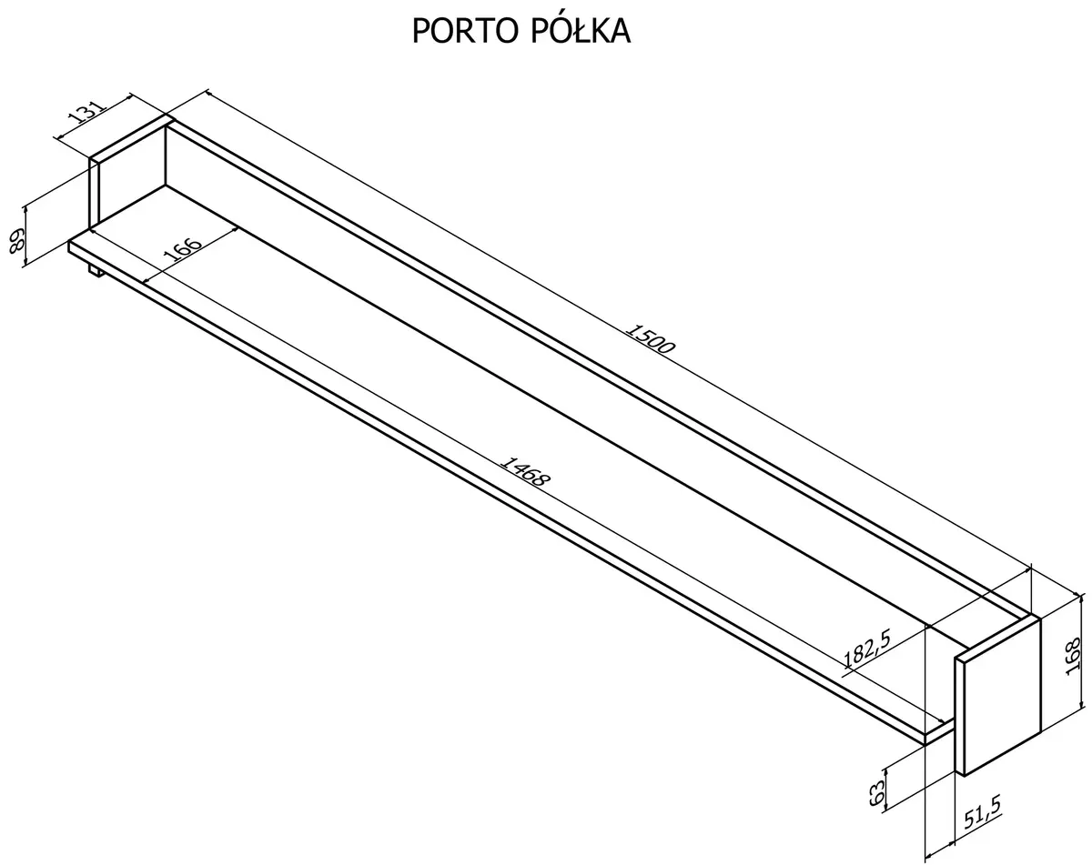 Навесная полка cama meble PORTO 150 см Photo 3