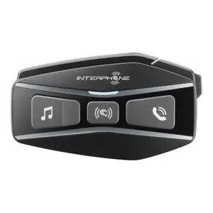 Беспроводная интерком-гарнитура INTERPHONE U-COM 16 — дальность 1600 м, Bluetooth A2DP/AVRCP, IP67, разговор 8 ч, заряд 1 ч, чёрная