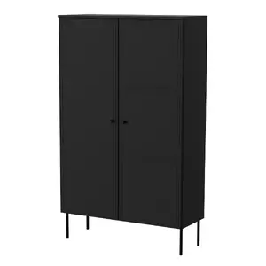 Шкаф для хранения Cama Meble PALAZZO BIS 100x39x166 матовый черный, напольный приставной