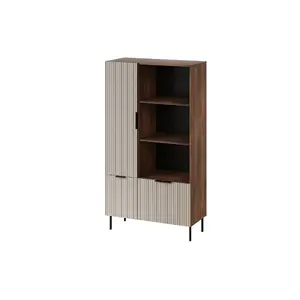 Книжный шкаф Cama Meble ALMERA Cama 4, орех/кашмир, 90×42×165 см