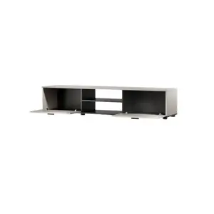 ТВ-тумба Cama Meble SOHO 180x43x37 см — верх кашемир, каркас черный