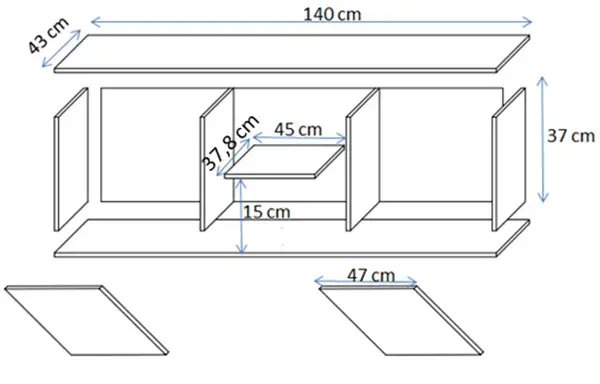 ТВ-тумба cama meble SOHO 140x43x37 см Photo 4