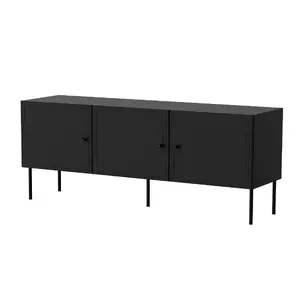 ТВ-тумба cama meble PALAZZO BIS 151x40x60 см, черная матовая, столешница из ДСП