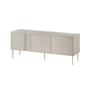 ТВ-тумба Cama Meble TRESSE 150x40x55 см — кашемировый мат, столешница из ДСП, серый