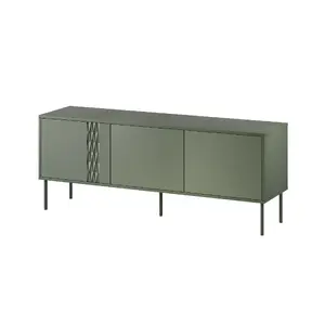 ТВ-тумба Cama Meble TRESSE 150x40x55 см, матовый зелёный, столешница и корпус ДСП