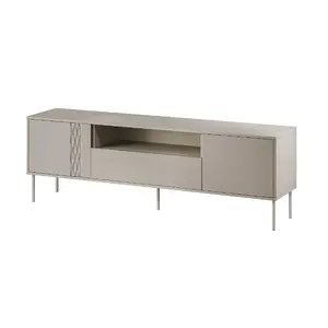 ТВ-тумба cama meble TRESSE RTV 180x40x54,5 см, кашемировый мат, столешница из ДСП серого цвета