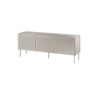 TV skapis Cama Meble SIENA 150,5×40×60 cm, cashmere matt virsma, pelēks rāmis