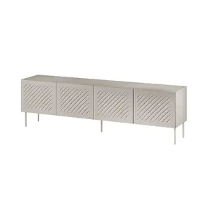 ТВ-тумба Cama Meble SIENA 200×40×60 см — кашемировый мат, серый столешница и корпус