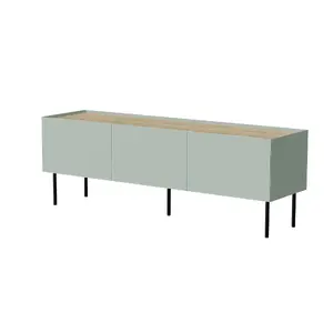 ТВ-тумба cama meble FELLINI 150×40×52 см — оливковая с масляной дубовой столешницей